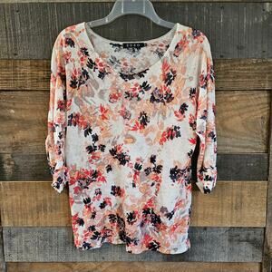 ZOZO Linen Blend Sweater Floral Lightweight Bloomcore Womens Multicolor Size M